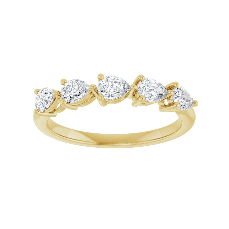 1 ct tw Five-Stone Lab Grown Anniversary Band in 14K White Gold... - view 3