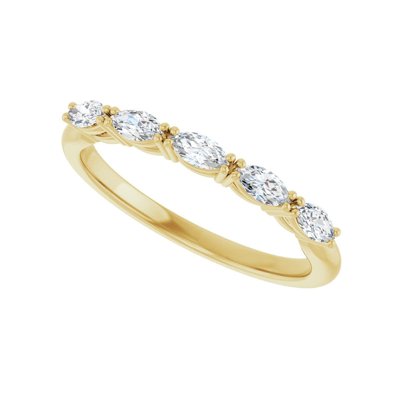 1/2 ct tw Five-Stone Lab Grown Anniversary Band in 14K White Gold... - view 5
