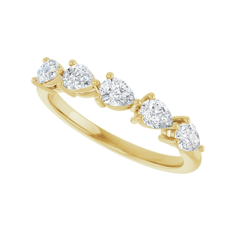 1 ct tw Five-Stone Lab Grown Anniversary Band in 14K White Gold... - view 5