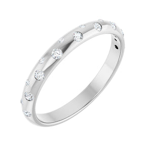 1/6 ct tw Gypsy-Set Lab Grown Anniversary Band in 14K White Gold...