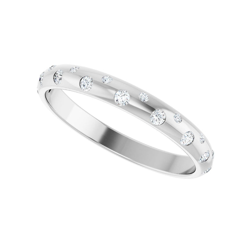 1/6 ct tw Gypsy-Set Lab Grown Anniversary Band in 14K White Gold... - view 5