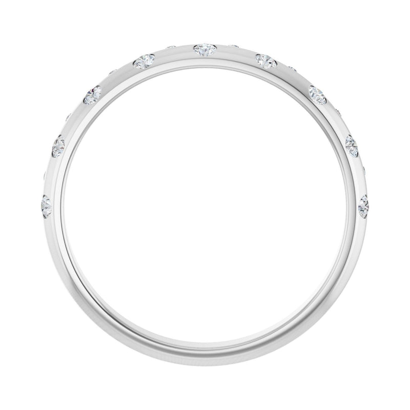 1/6 ct tw Gypsy-Set Lab Grown Anniversary Band in 14K White Gold... - view 2