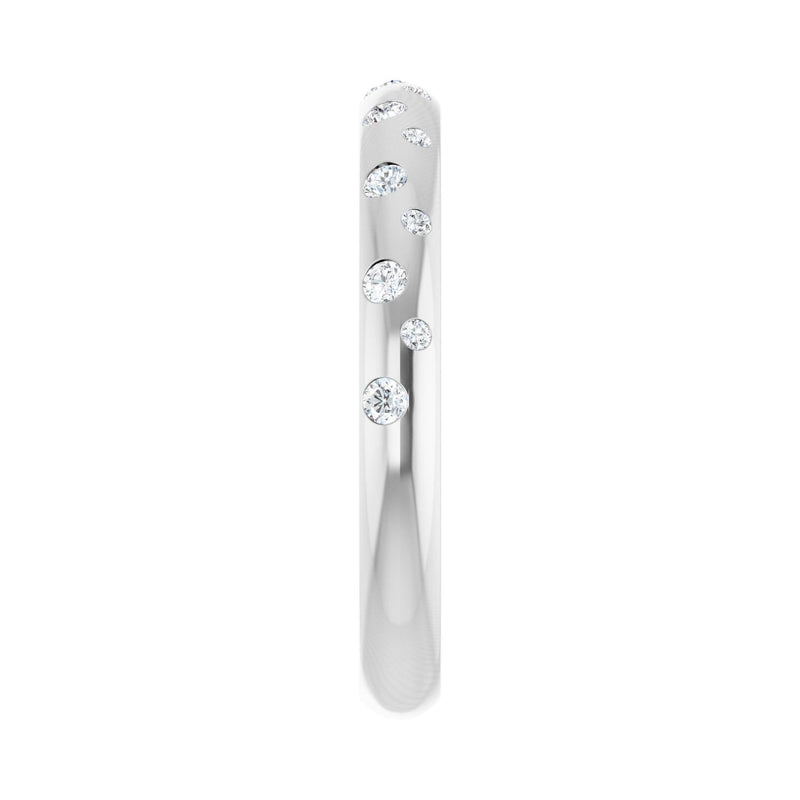 1/6 ct tw Gypsy-Set Lab Grown Anniversary Band in 14K White Gold... - view 4