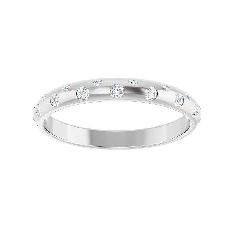 1/6 ct tw Gypsy-Set Lab Grown Anniversary Band in 14K White Gold... - view 3