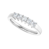 1 ct tw Five-Stone Shared-Prong Lab Grown Anniversary Band in 14K... - view 5