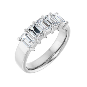 1 3/4 ct tw Five-Stone Shared-Prong Lab Grown Anniversary Band in...