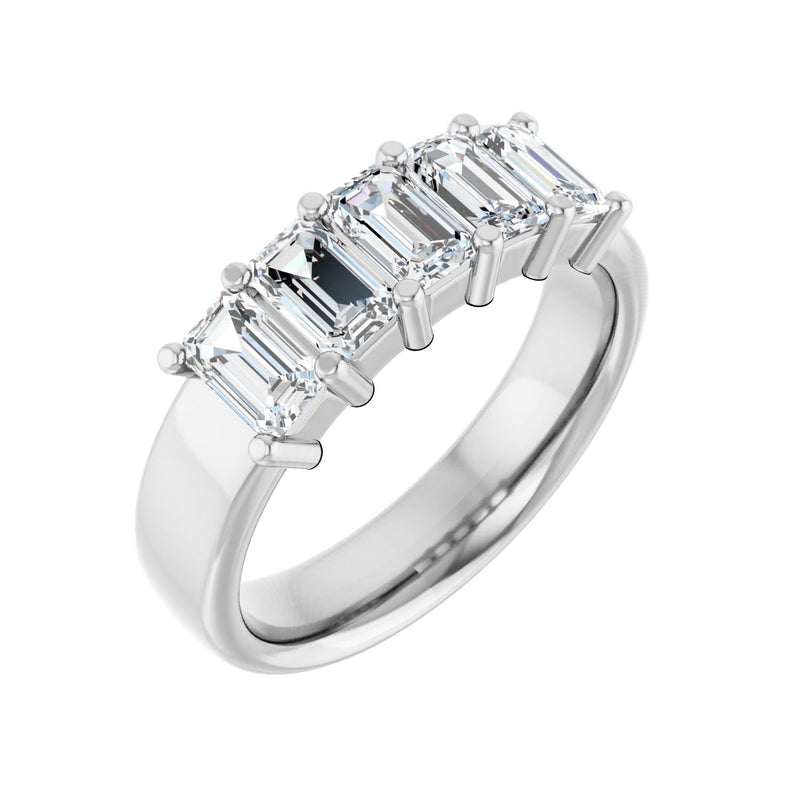 1 3/4 ct tw Five-Stone Shared-Prong Lab Grown Anniversary Band in...