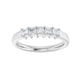 1 ct tw Five-Stone Shared-Prong Lab Grown Anniversary Band in 14K... - view 3