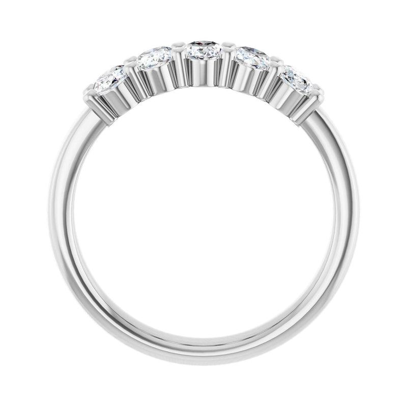 1 7/8 ct tw Five-Stone Shared-Prong Lab Grown Anniversary Band in... - view 2