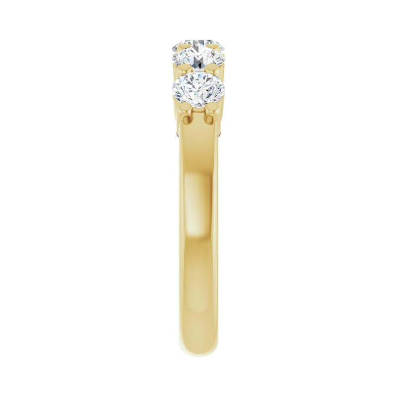 1 ct tw Five-Stone Shared-Prong Lab Grown Anniversary Band in 14K... - view 4