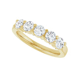 1 ct tw Five-Stone Shared-Prong Lab Grown Anniversary Band in 14K... - view 5