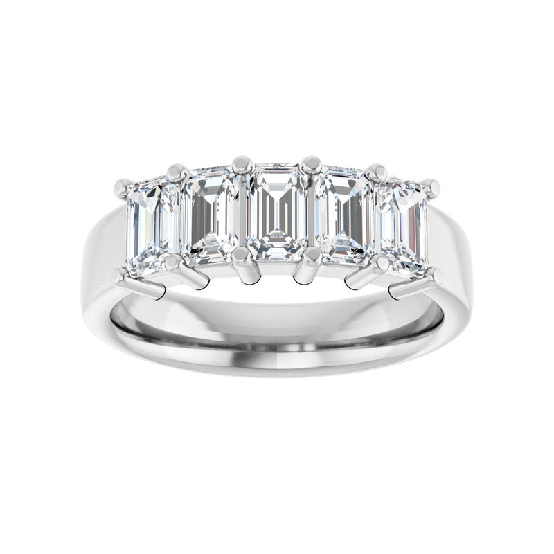 1 3/4 ct tw Five-Stone Shared-Prong Lab Grown Anniversary Band in... - view 3