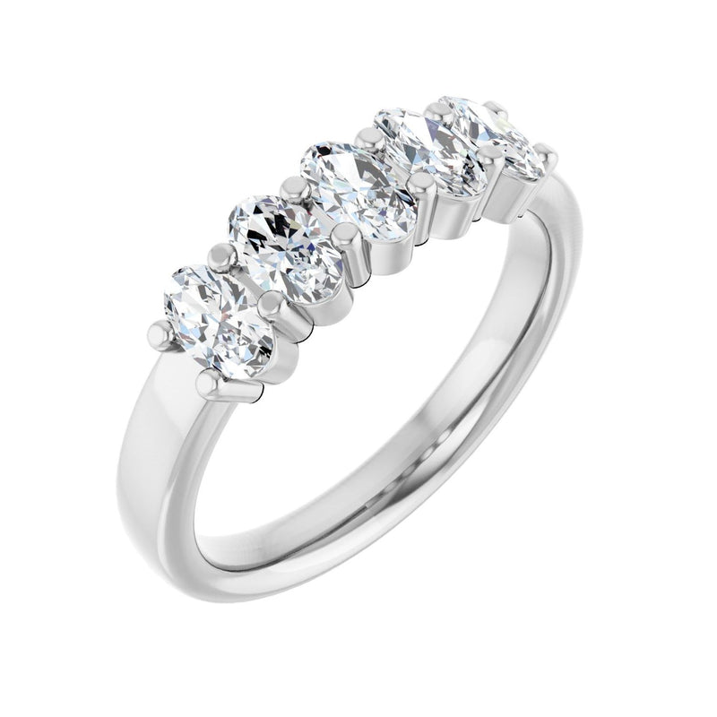 1 7/8 ct tw Five-Stone Shared-Prong Lab Grown Anniversary Band in...