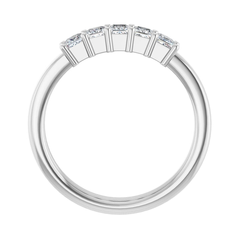 1 ct tw Five-Stone Shared-Prong Lab Grown Anniversary Band in 14K... - view 2