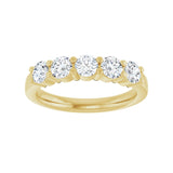 1 ct tw Five-Stone Shared-Prong Lab Grown Anniversary Band in 14K... - view 3