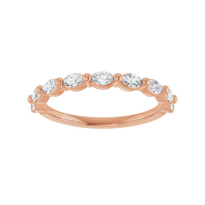 1/2 ct tw Shared-Prong Lab Grown Anniversary Band in 14K White Go... - view 3