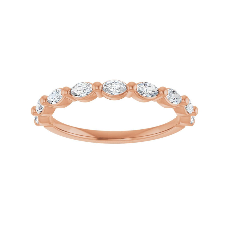 1/2 ct tw Shared-Prong Lab Grown Anniversary Band in 14K White Go... - view 3