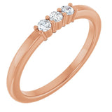 The Wade — Three-Stone Anniversary Band - Rose