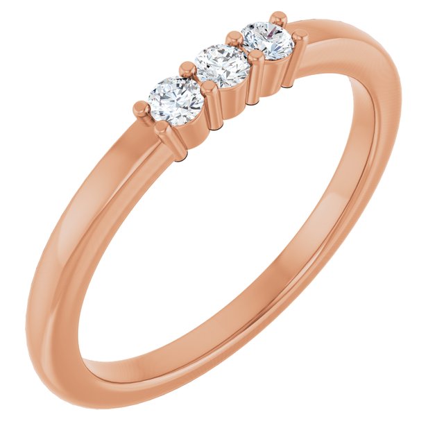 The Wade — Three-Stone Anniversary Band - Rose