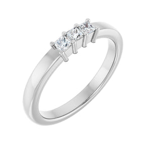1 1/2 ct tw Three-Stone Lab Grown Anniversary Band in 14K White G...