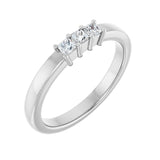 1 1/2 ct tw Three-Stone Lab Grown Anniversary Band in 14K White G...