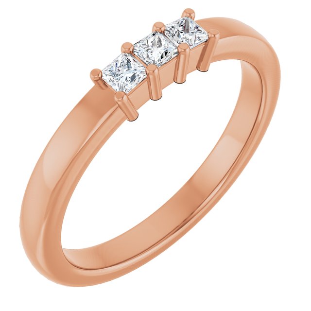 The Oksana — Three-Stone Anniversary Band - Rose
