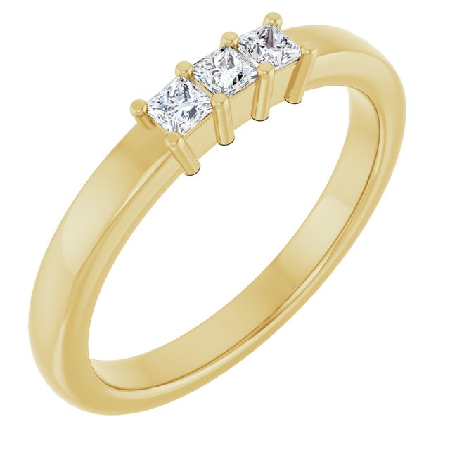 The Oksana — Three-Stone Anniversary Band - Yellow
