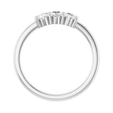 1 1/8 ct tw Three-Stone Lab Grown Anniversary Band in 14K White G... - view 2