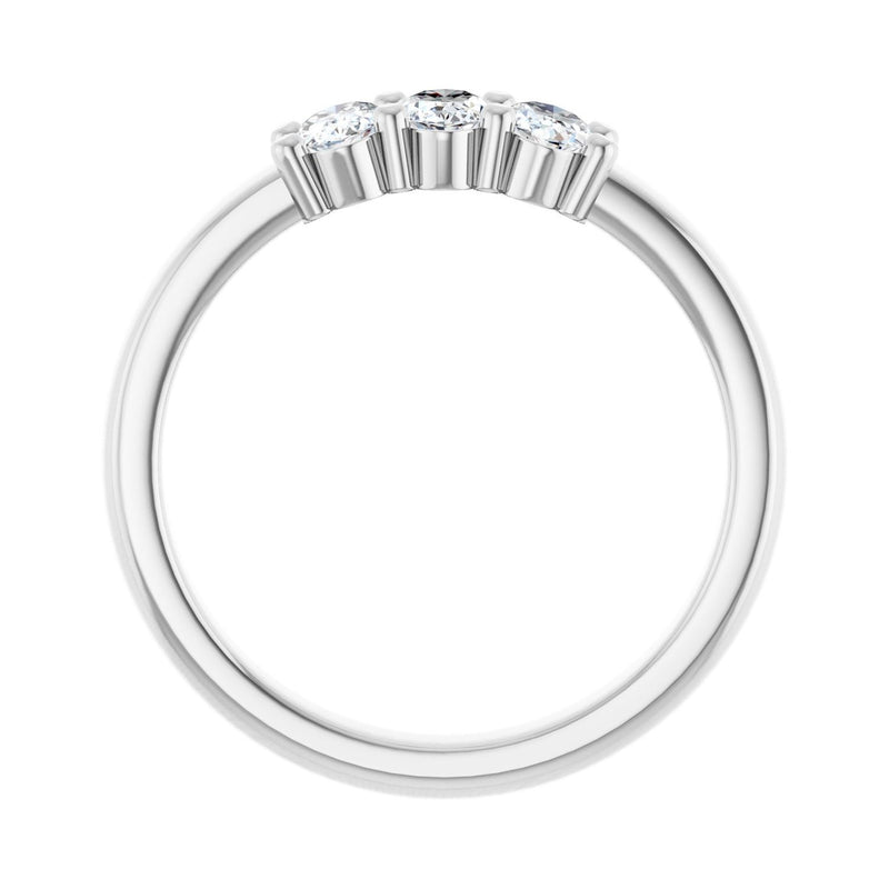 1 1/8 ct tw Three-Stone Lab Grown Anniversary Band in 14K White G... - view 2