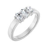 1 1/8 ct tw Three-Stone Lab Grown Anniversary Band in 14K White G...