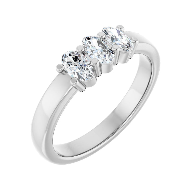 1 1/8 ct tw Three-Stone Lab Grown Anniversary Band in 14K White G...