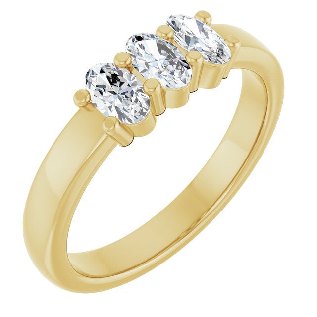 The Xian — Three-Stone Anniversary Band - Yellow