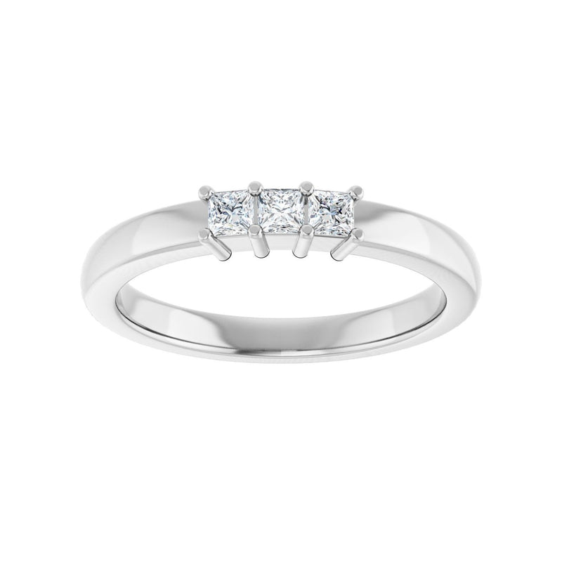 1 1/2 ct tw Three-Stone Lab Grown Anniversary Band in 14K White G... - view 3