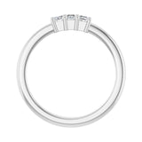 1 1/2 ct tw Three-Stone Lab Grown Anniversary Band in 14K White G... - view 2