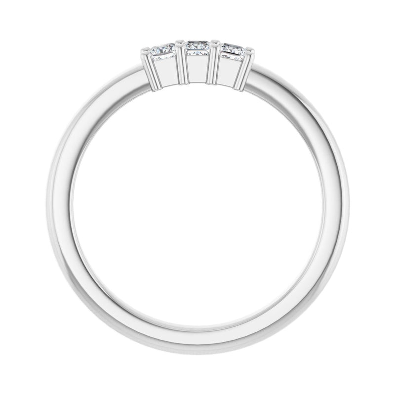 1 1/2 ct tw Three-Stone Lab Grown Anniversary Band in 14K White G... - view 2