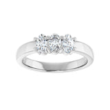 1 1/8 ct tw Three-Stone Lab Grown Anniversary Band in 14K White G... - view 3