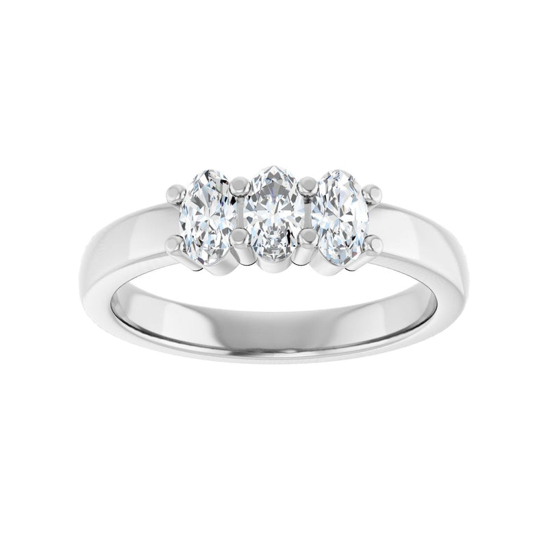 1 1/8 ct tw Three-Stone Lab Grown Anniversary Band in 14K White G... - view 3