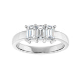 1 ct tw Three-Stone Lab Grown Anniversary Band in 14K White Gold... - view 3