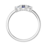 1 ct tw Three-Stone Lab Grown Anniversary Band in 14K White Gold... - view 2