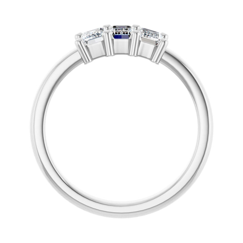 1 ct tw Three-Stone Lab Grown Anniversary Band in 14K White Gold... - view 2