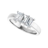 1 ct tw Three-Stone Lab Grown Anniversary Band in 14K White Gold... - view 5