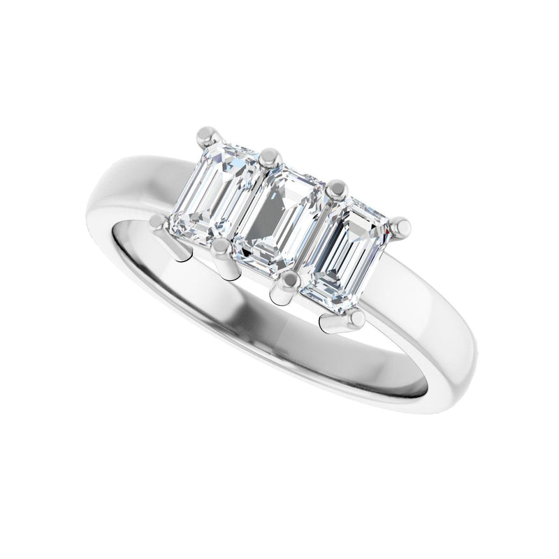 1 ct tw Three-Stone Lab Grown Anniversary Band in 14K White Gold... - view 5
