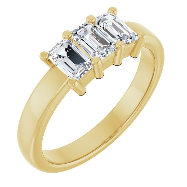 The Topaz — Three-Stone Anniversary Band - Yellow