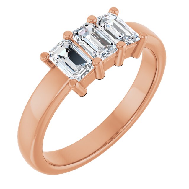 The Topaz — Three-Stone Anniversary Band - Rose