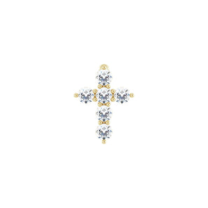 3 ct Round Lab Grown Diamond Accented Cross Pendant in 14K White ...