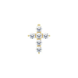 3 ct Round Lab Grown Diamond Accented Cross Pendant in 14K White ...