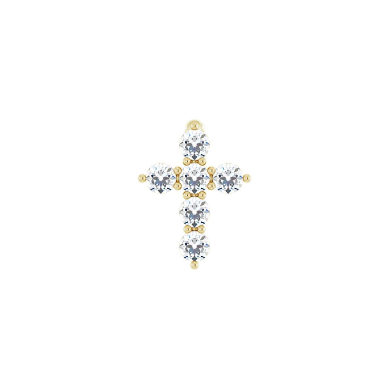 3 ct Round Lab Grown Diamond Accented Cross Pendant in 14K White ...