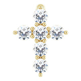 The Colette — Round Accented Cross Pendant - Yellow