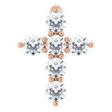 The Colette — Round Accented Cross Pendant - Rose