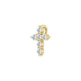 3 ct Round Lab Grown Diamond Accented Cross Pendant in 14K White ... - view 2